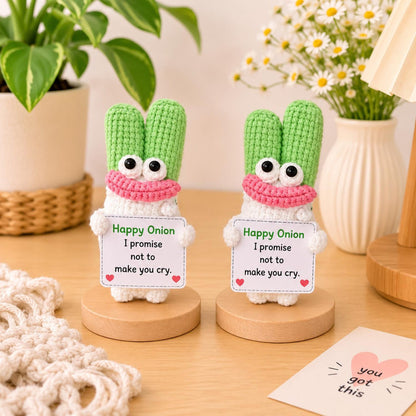Crochet Onion Encouragement Gift, Positive Affirmation Desk Decor, Cute Amigurumi Keepsake, Best Friend Coworker Family Christmas Present