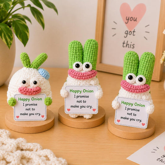 Crochet Onion Encouragement Gift, Positive Affirmation Desk Decor, Cute Amigurumi Keepsake, Best Friend Coworker Family Christmas Present