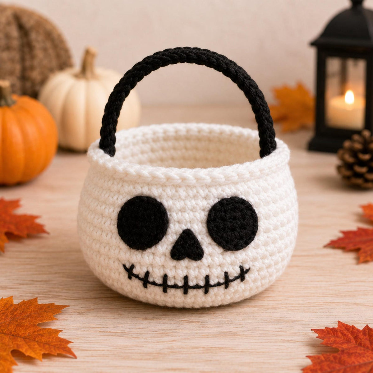 Crochet Halloween Trick or Treat Bag, Handmade Halloween Candy Basket, Spooky Pumpkin Ghost Witch Bag, Kids Halloween Gift
