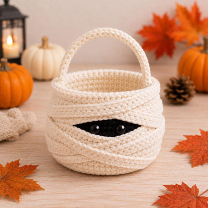 Crochet Halloween Trick or Treat Bag, Handmade Halloween Candy Basket, Spooky Pumpkin Ghost Witch Bag, Kids Halloween Gift