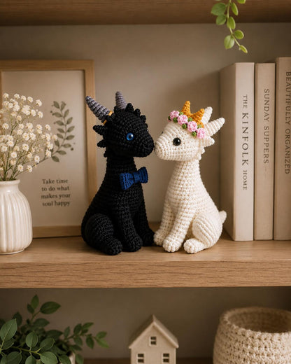 Crochet Bride and Groom Dragons,Custom Dragon Wedding Cake Topper, Cute Dragon Couple Wedding Decor, Unique Anniversary Gift,Fantasy Wedding