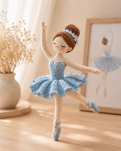 Crochet Ballerina Doll, Custom Ballet Doll, Crochet Ballerina,Dance Recital Gift,Amigurumi Dancer,Personalized Girl Gift, Ballerina Portrait