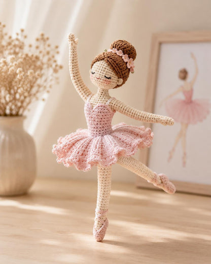 Crochet Ballerina Doll, Custom Ballet Doll, Crochet Ballerina,Dance Recital Gift,Amigurumi Dancer,Personalized Girl Gift, Ballerina Portrait