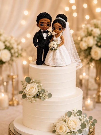 Handmade Crochet Wedding Couple, Personalized Bride and Groom Crochet Wedding Doll, Personalized Anniversary Gift for Couples, Wedding Gift