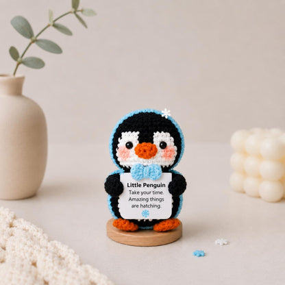 PositiveFrozen Penguin Gift, Message Plush, Cute Encouragement Keepsake, Winter Christmas Gift for Friend, Student Coworker Teacher gift