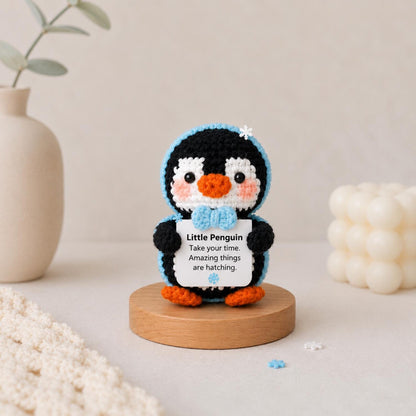 PositiveFrozen Penguin Gift, Message Plush, Cute Encouragement Keepsake, Winter Christmas Gift for Friend, Student Coworker Teacher gift