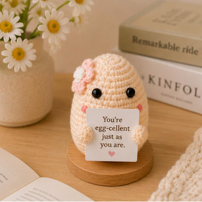 Crochet Egg Gift, Cute Positive Message Plush, Encouragement Keepsake, Easter Friendship Gift for Best Friend Student Coworker, Teacher gift
