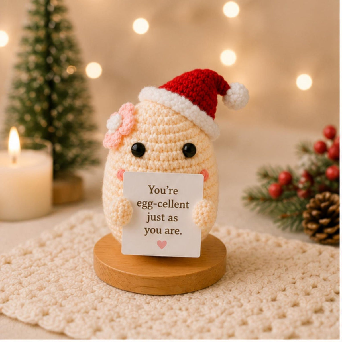 Crochet Egg Gift, Cute Positive Message Plush, Encouragement Keepsake, Easter Friendship Gift for Best Friend Student Coworker, Teacher gift