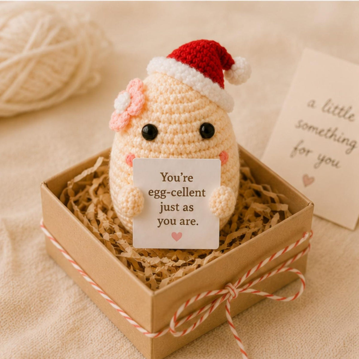 Crochet Egg Gift, Cute Positive Message Plush, Encouragement Keepsake, Easter Friendship Gift for Best Friend Student Coworker, Teacher gift