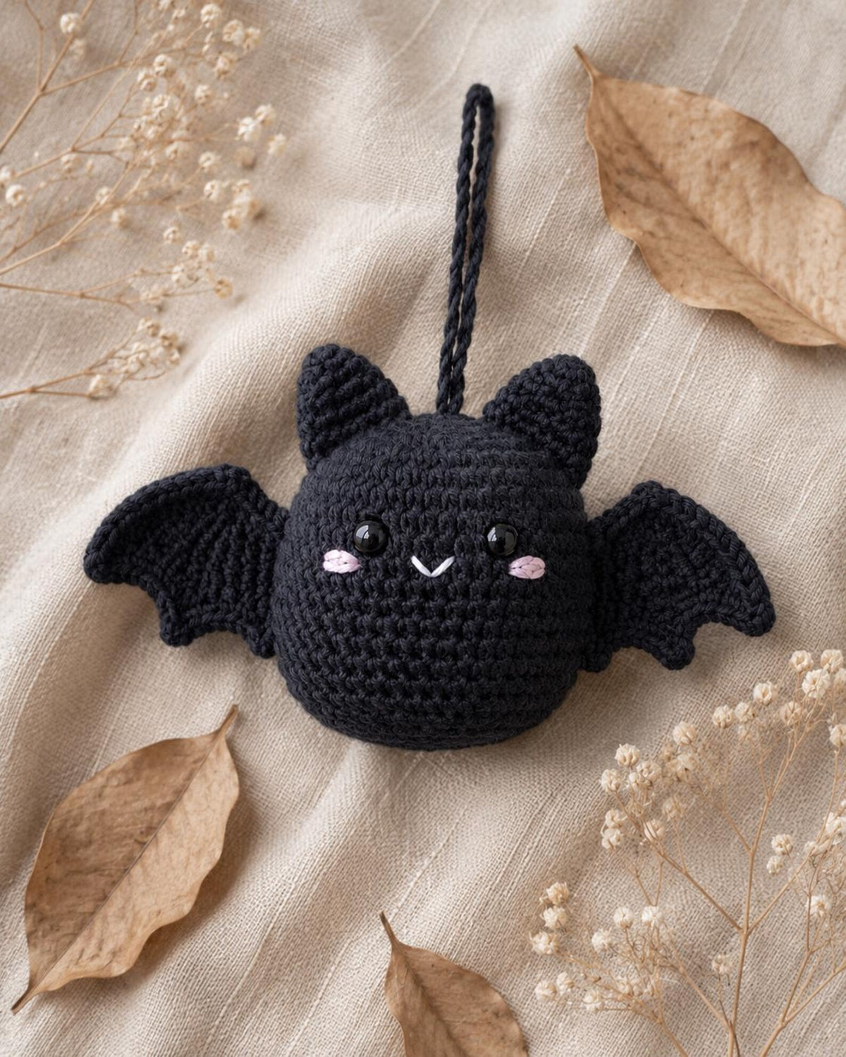 Crochet Bat Car Rearview Mirror Hanging Ornament, Cute Spooky Halloween Car Accessories, Handmade Amigurumi Bat Decor, New Driver Gift