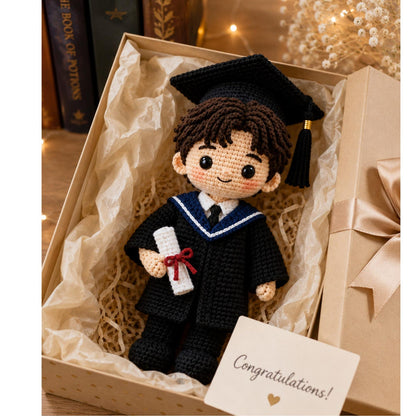 Handmade Crochet Graduation Doll, Personalized Graduate Gift, Custom Graduation Keepsake, College Graduation Gift, High School Grad Present