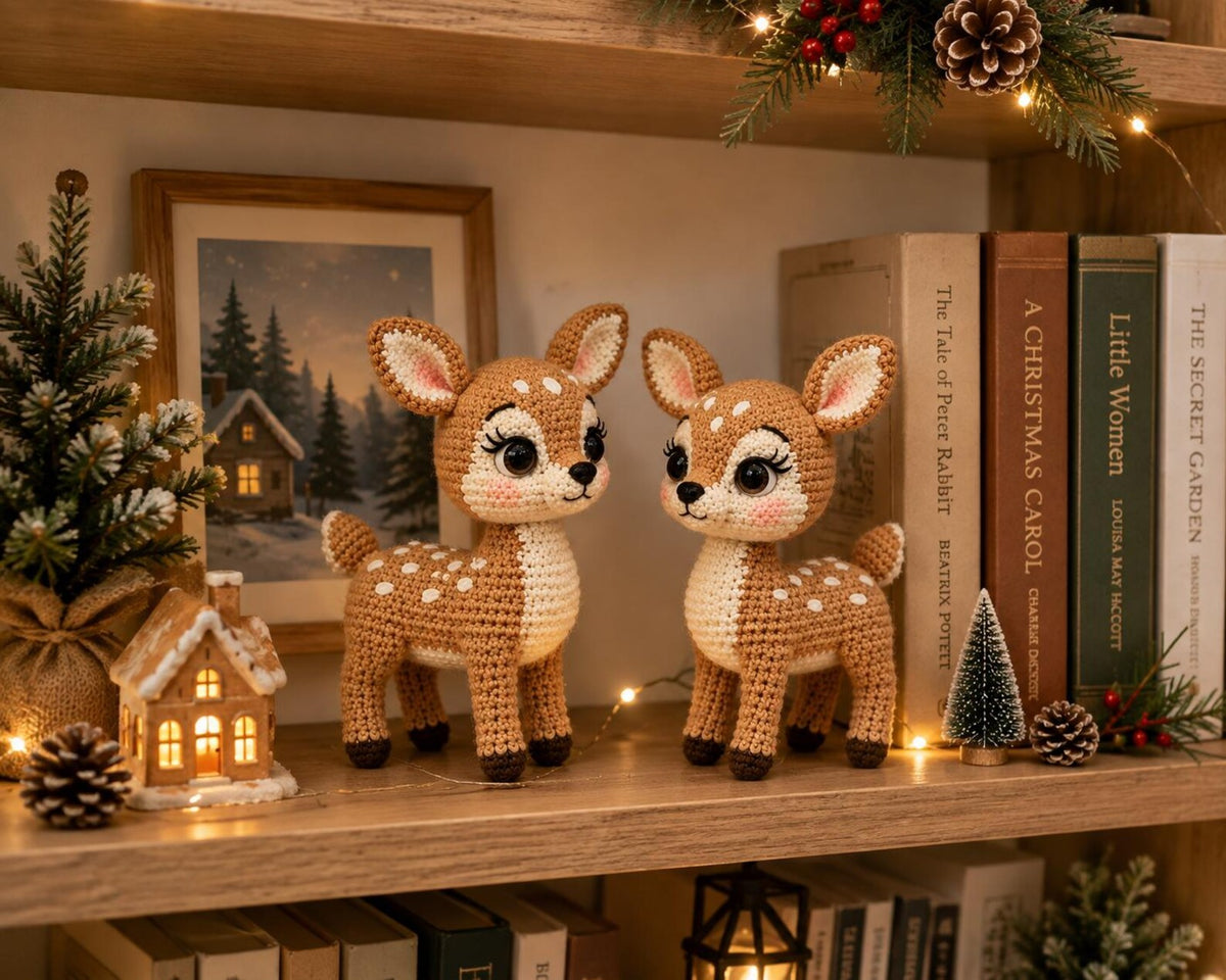 Handmade Crochet Deer, Cute Fawn Amigurumi, Woodland Animal Decor, Crochet Forest Animal, Nursery Decor, Baby Shower Gift, Deer Lover Gift