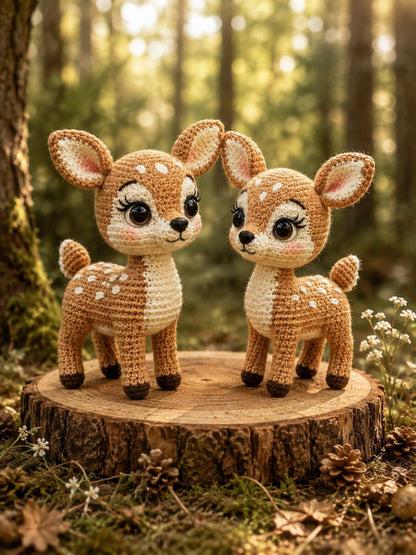 Handmade Crochet Deer, Cute Fawn Amigurumi, Woodland Animal Decor, Crochet Forest Animal, Nursery Decor, Baby Shower Gift, Deer Lover Gift