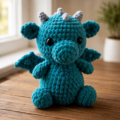 Crochet Dragon Set, Amigurumi Fantasy Plush, Small Handmade Dragon Toy, Cute Nursery Decor, Baby Shower Gift, Pocket Pet, Dragon Lover Gift
