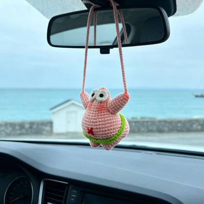 Crochet Hanging Ornament for Car Interior Fun Figure Pendant Vehicle Accessory to liven up automobile inner decorative hanging piece
