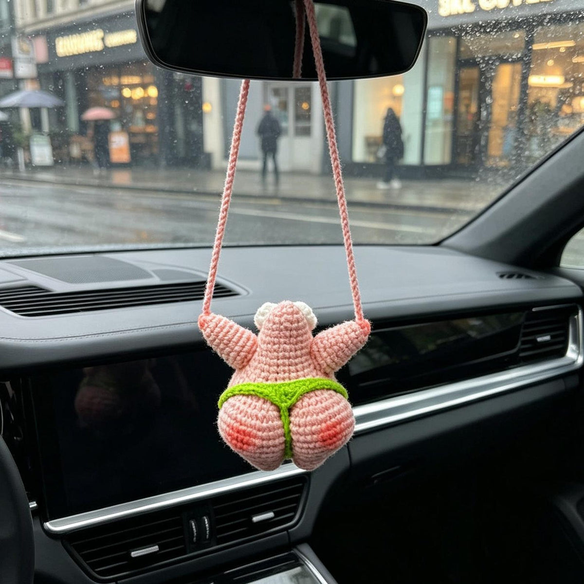 Crochet Hanging Ornament for Car Interior Fun Figure Pendant Vehicle Accessory to liven up automobile inner decorative hanging piece