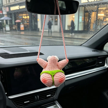 Crochet Hanging Ornament for Car Interior Fun Figure Pendant Vehicle Accessory to liven up automobile inner decorative hanging piece