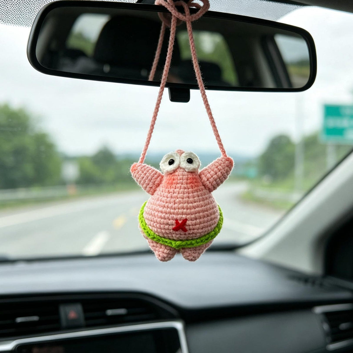 Crochet Hanging Ornament for Car Interior Fun Figure Pendant Vehicle Accessory to liven up automobile inner decorative hanging piece