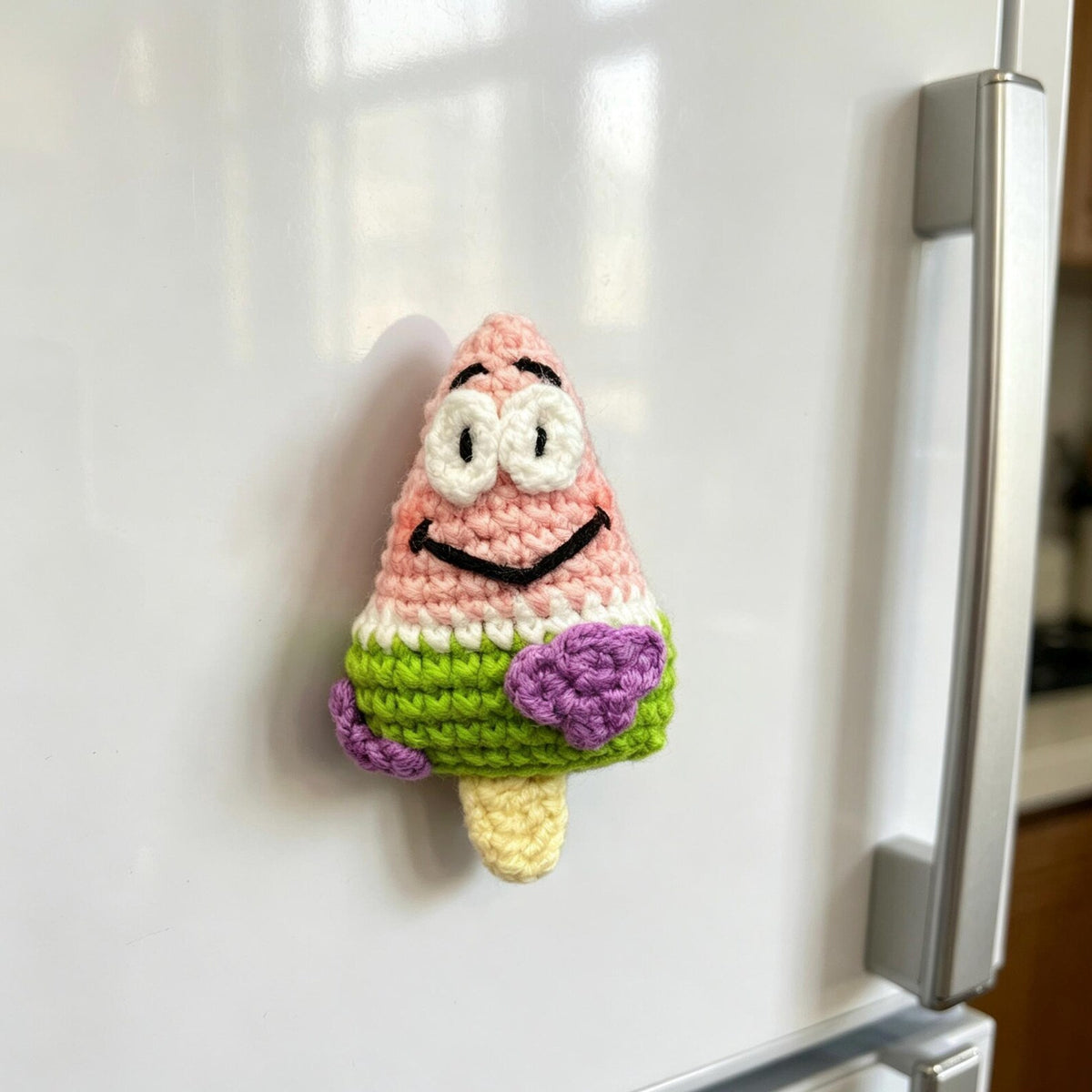Playful Handmade Crochet Ice Pop Magnet Refrigerator Ornament Whimsical Kitchen Decor Creative Handcrafted Housewarming Surprise