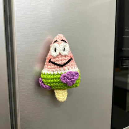 Playful Handmade Crochet Ice Pop Magnet Refrigerator Ornament Whimsical Kitchen Decor Creative Handcrafted Housewarming Surprise