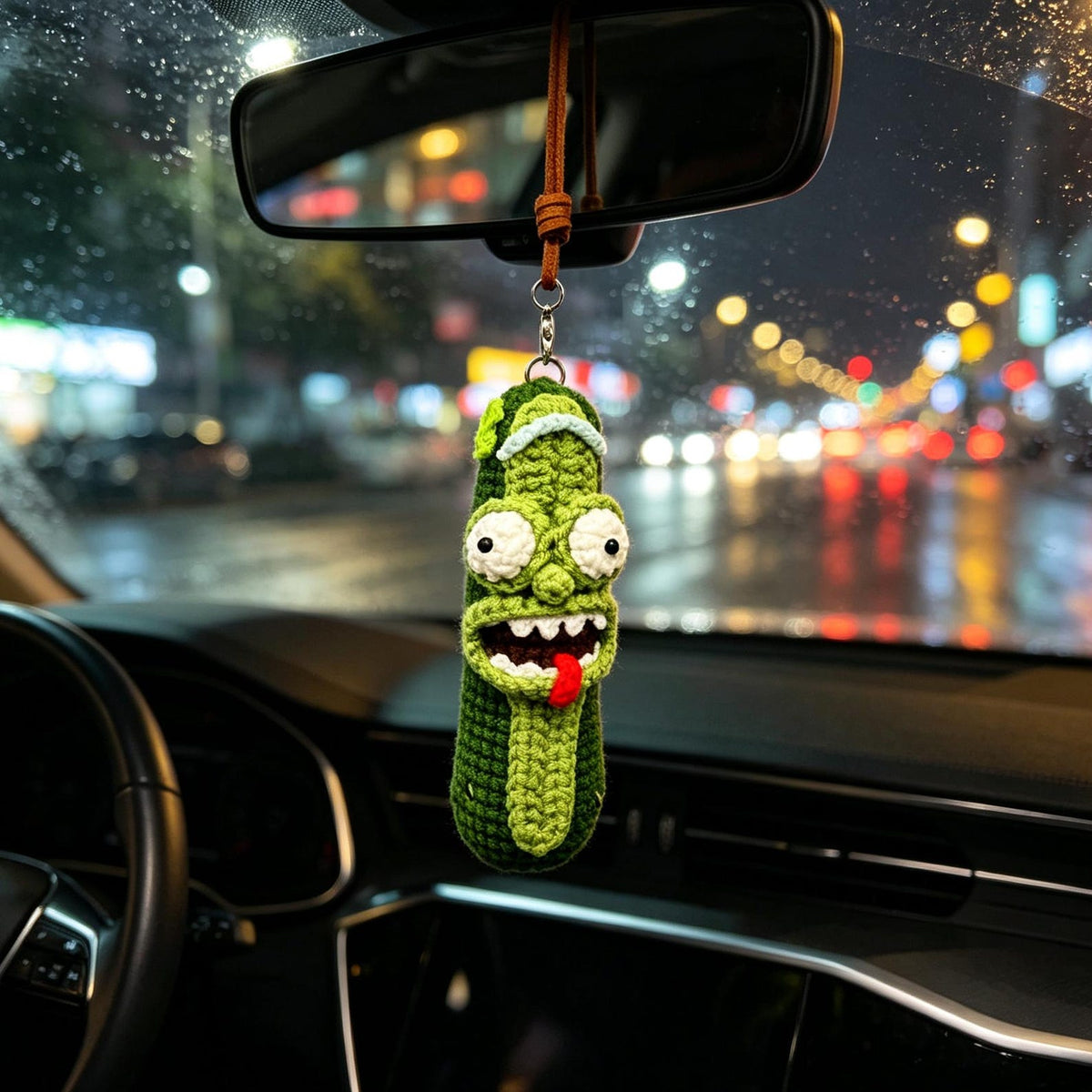 Handmade Crochet Car Interior Hanging Ornament Fun Figure Pendant Vehicle Decor to refresh vibe and elevate automobile inner visual display