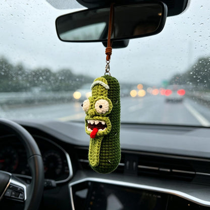 Handmade Crochet Car Interior Hanging Ornament Fun Figure Pendant Vehicle Decor to refresh vibe and elevate automobile inner visual display