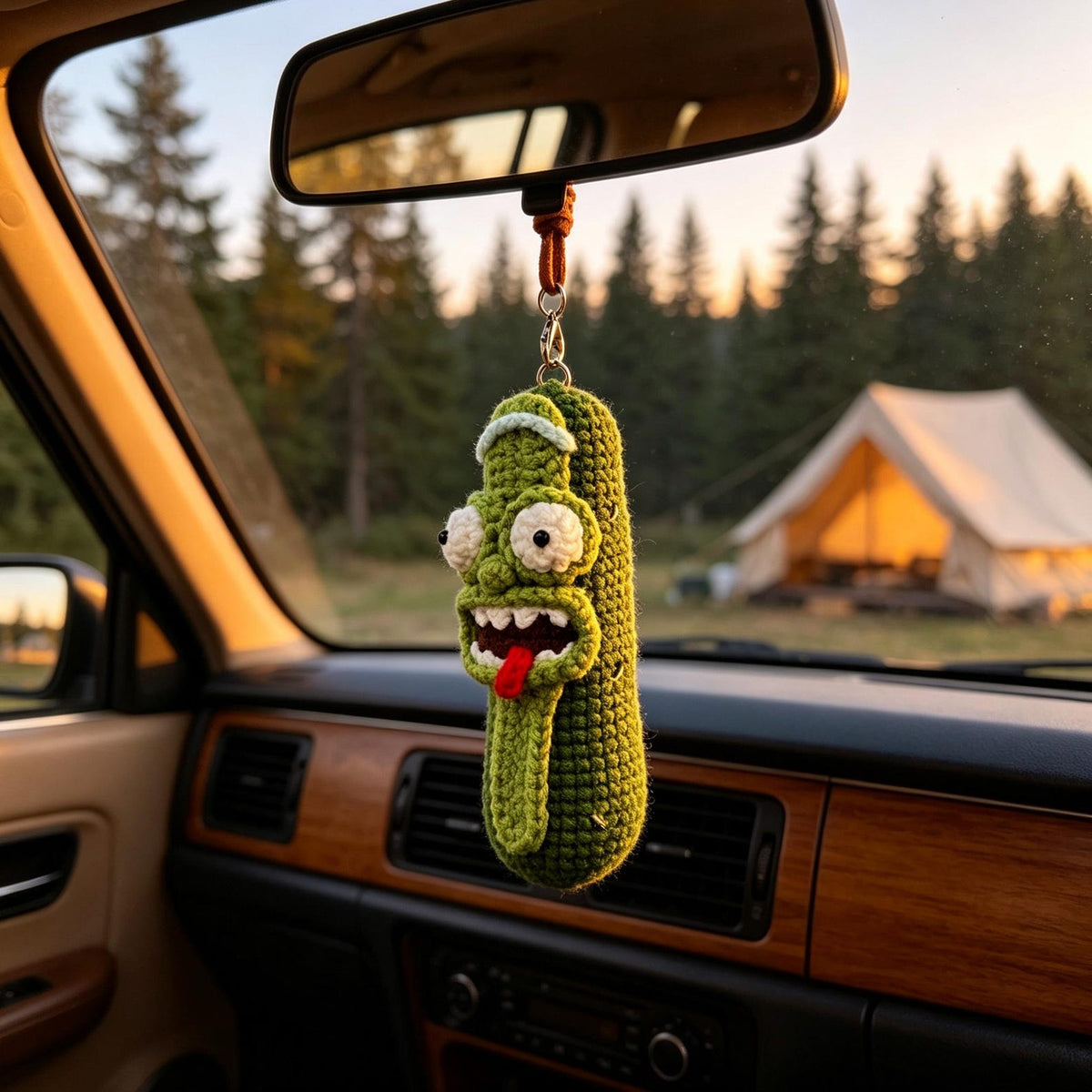 Handmade Crochet Car Interior Hanging Ornament Fun Figure Pendant Vehicle Decor to refresh vibe and elevate automobile inner visual display