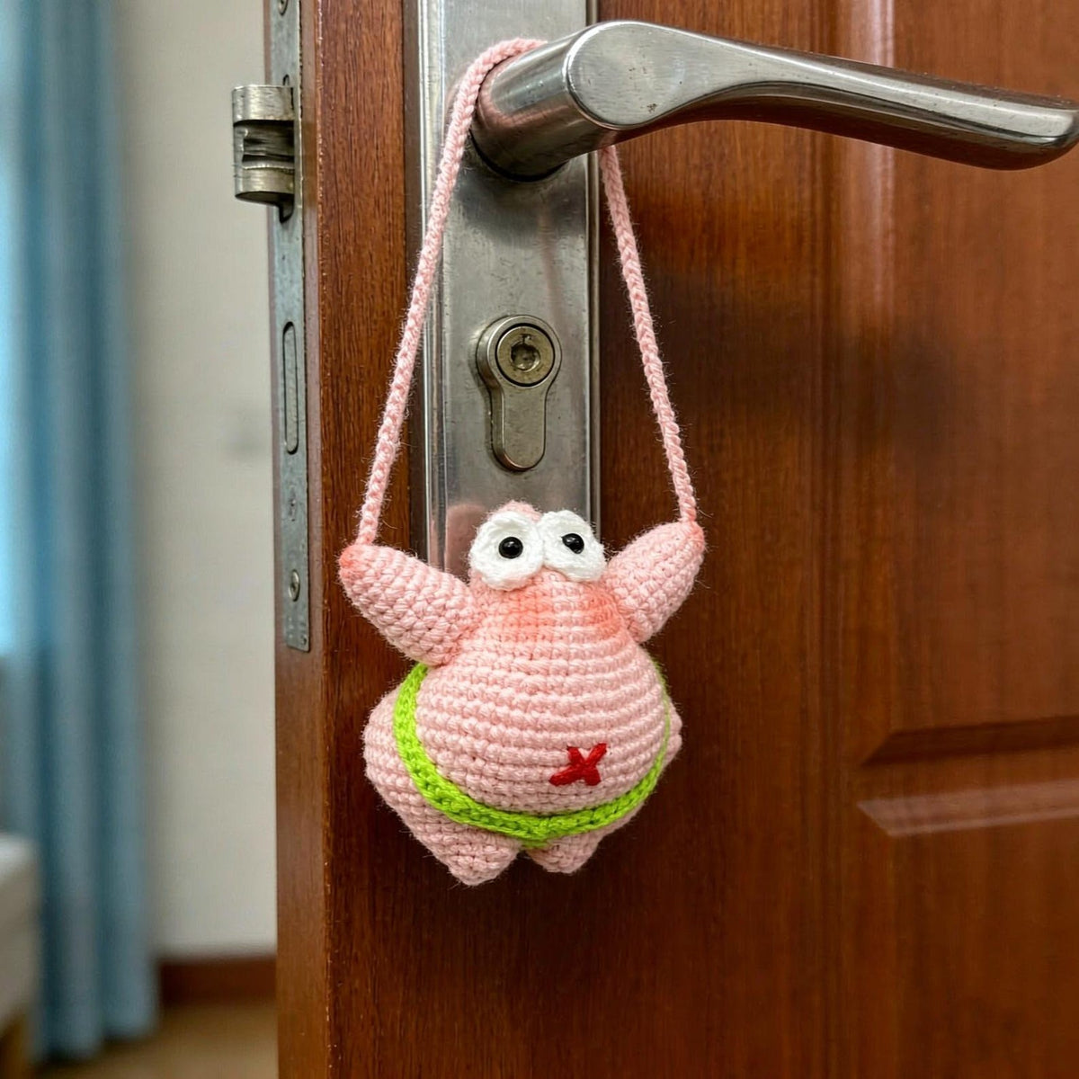 Hand crocheted doll hanging ornament interior wall home decor creative present for household space decoration display everyday living accent