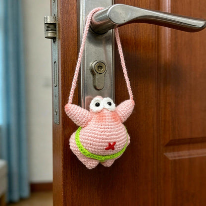 Hand crocheted doll hanging ornament interior wall home decor creative present for household space decoration display everyday living accent