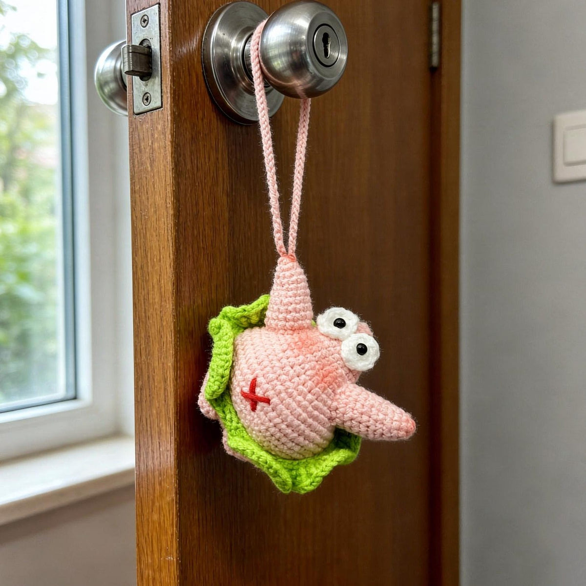 Hand crocheted doll hanging ornament home door wall interior household decor special birthday present for beloved girlfriend space accent