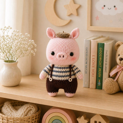 Crochet Pig Couple, Handmade Amigurumi Pig Dolls, Cute Pig Plush, Anniversary Gift for Couple, Wedding Gift, Nursery Decor, Valentine Gift