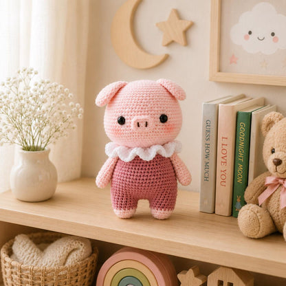 Crochet Pig Couple, Handmade Amigurumi Pig Dolls, Cute Pig Plush, Anniversary Gift for Couple, Wedding Gift, Nursery Decor, Valentine Gift