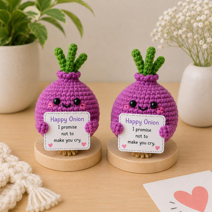 Crochet Onion Encouragement Gift, Positive Affirmation Desk Decor, Cute Amigurumi Keepsake, Best Friend Coworker Family Graduation Present