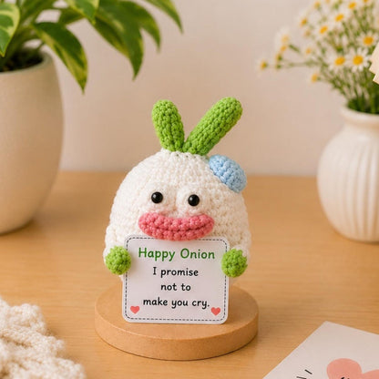Crochet Onion Encouragement Gift, Positive Affirmation Desk Decor, Cute Amigurumi Keepsake, Best Friend Coworker Family Christmas Present