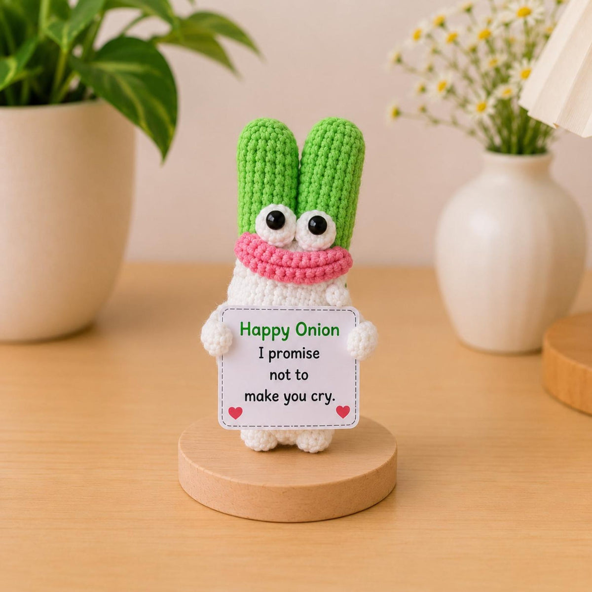 Crochet Onion Encouragement Gift, Positive Affirmation Desk Decor, Cute Amigurumi Keepsake, Best Friend Coworker Family Christmas Present