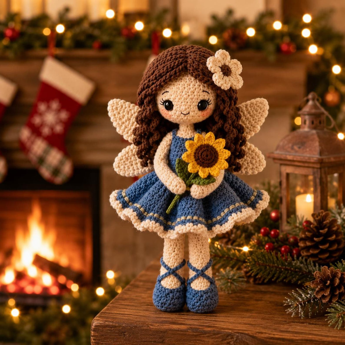 Crochet Fairy Doll, Handmade Amigurumi Angel, Ballerina and Flower Fairy, Fantasy Room Decor, Unique Crochet Gift, hallowen