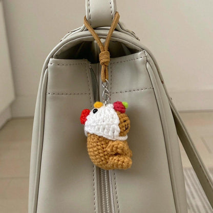 Handmade crocheted bag charm creative kids gift decorative hanging trinket companion figurine for playful everyday holiday moments