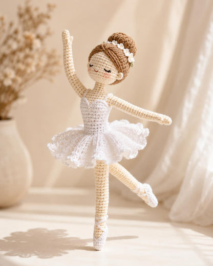 Crochet Ballerina Doll, Custom Ballet Doll, Crochet Ballerina,Dance Recital Gift,Amigurumi Dancer,Personalized Girl Gift, Ballerina Portrait