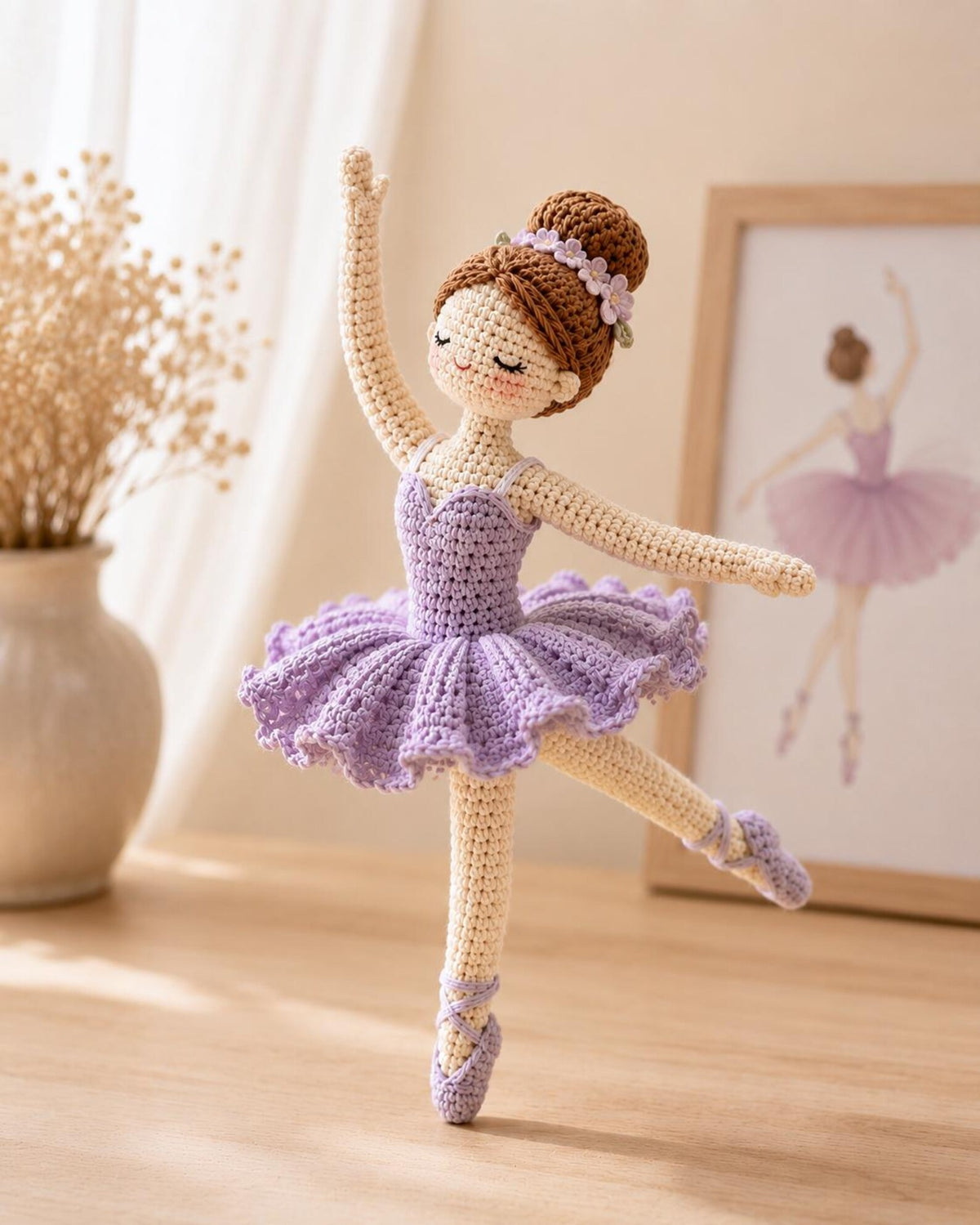 Crochet Ballerina Doll, Custom Ballet Doll, Crochet Ballerina,Dance Recital Gift,Amigurumi Dancer,Personalized Girl Gift, Ballerina Portrait