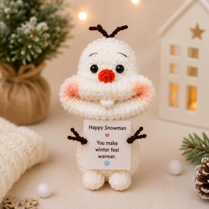 Crochet Snowman Gift, Emotional Support Plush, Cute Christmas Keepsake, Winter Encouragement Gift for Friend Coworker Teacher