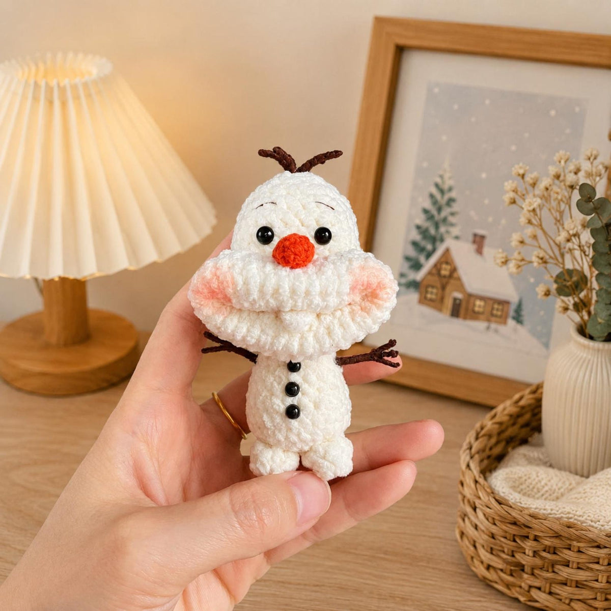 Crochet Snowman Gift, Emotional Support Plush, Cute Christmas Keepsake, Winter Encouragement Gift for Friend Coworker Teacher
