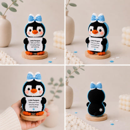 PositiveFrozen Penguin Gift, Message Plush, Cute Encouragement Keepsake, Winter Christmas Gift for Friend, Student Coworker Teacher gift