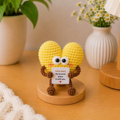 Crochet Heart Gift, Cute Love Plush with Message, Valentine Keepsake,Romantic Friendship Birthday Gift for Student Teacher,Christmas Present