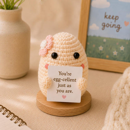 Crochet Egg Gift, Cute Positive Message Plush, Encouragement Keepsake, Easter Friendship Gift for Best Friend Student Coworker, Teacher gift