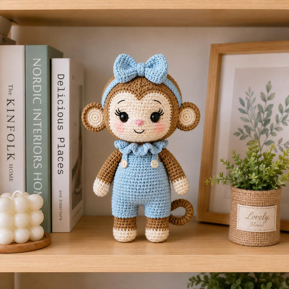 Handmade Amigurumi Monkey, Crochet Monkey Doll, Cute Baby Gift, Nursery Decor, Monkey Plush Toy, Baby Shower Gift, Birthday Gift