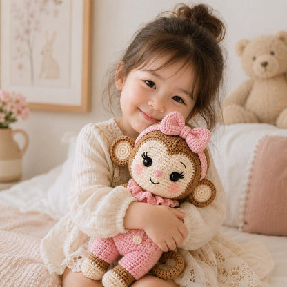 Handmade Amigurumi Monkey, Crochet Monkey Doll, Cute Baby Gift, Nursery Decor, Monkey Plush Toy, Baby Shower Gift, Birthday Gift
