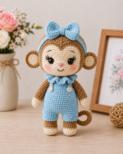 Handmade Amigurumi Monkey, Crochet Monkey Doll, Cute Baby Gift, Nursery Decor, Monkey Plush Toy, Baby Shower Gift, Birthday Gift