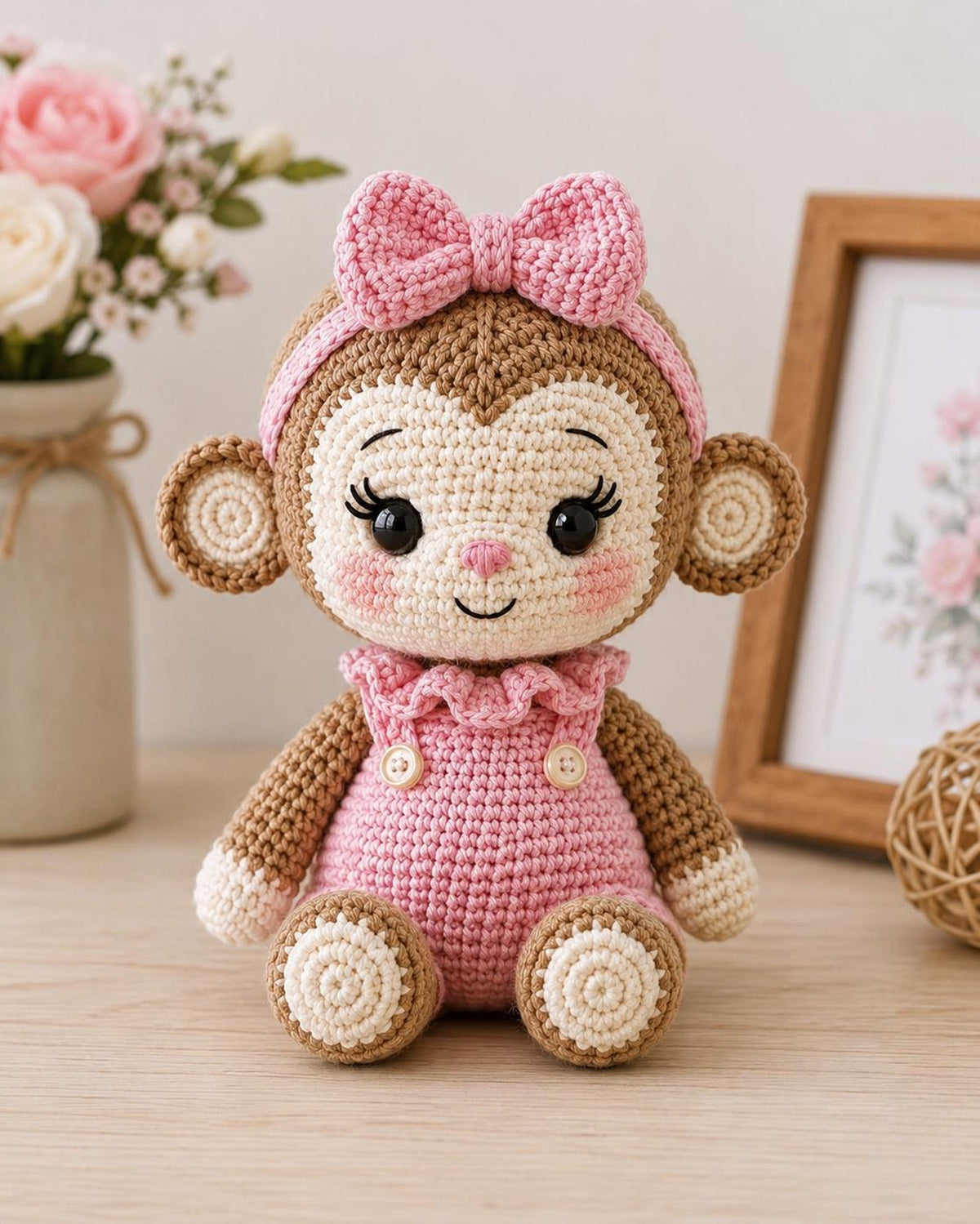 Handmade Amigurumi Monkey, Crochet Monkey Doll, Cute Baby Gift, Nursery Decor, Monkey Plush Toy, Baby Shower Gift, Birthday Gift