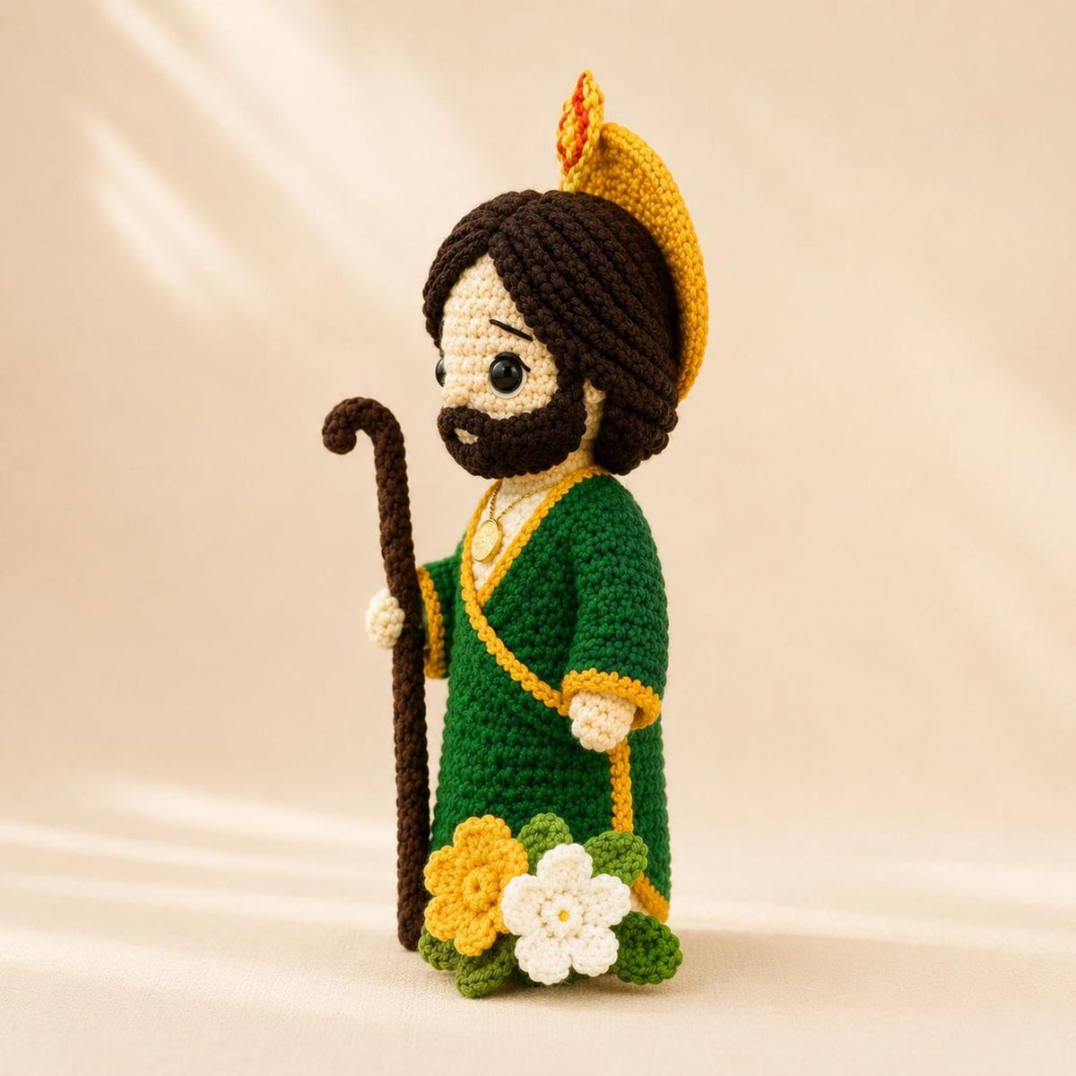 San Judas Tadeo Crochet Doll, St Jude Thaddeus Amigurumi,Patron Saint of Lost Causes, Catholic Religious Gift, Baptism First Communion Favor