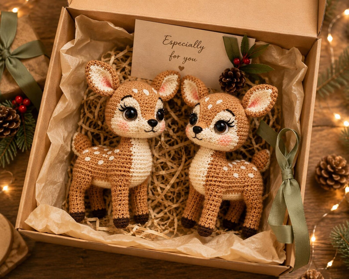 Handmade Crochet Deer, Cute Fawn Amigurumi, Woodland Animal Decor, Crochet Forest Animal, Nursery Decor, Baby Shower Gift, Deer Lover Gift